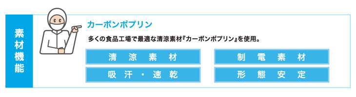 多くの食品工場で最適な清涼素材「カーボンポプリン」を仕様
